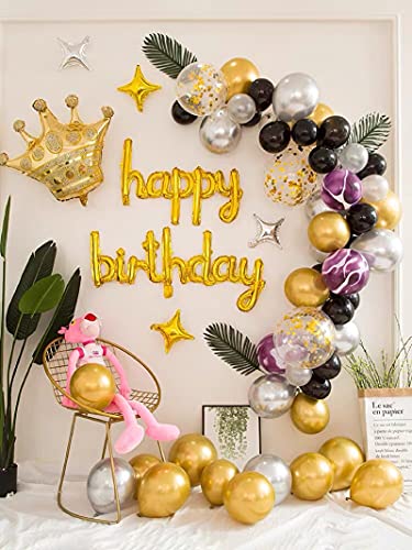 18-inch Happy Birthday Balloons Banner,Lowercase letter aluminum foil balloon set suitable for birthday party decoration by MALEFICIA,Ecofriendly Fun