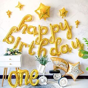 18-inch Happy Birthday Balloons Banner,Lowercase letter aluminum foil balloon set suitable for birthday party decoration by MALEFICIA,Ecofriendly Fun