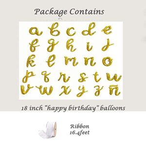 18-inch Happy Birthday Balloons Banner,Lowercase letter aluminum foil balloon set suitable for birthday party decoration by MALEFICIA,Ecofriendly Fun