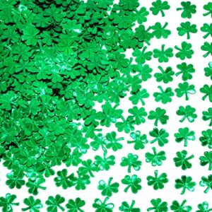 green party table scatter confetti – st. patrick’s day shamrock foil metallic sequins confetti lucky irish clover party sprinkles confetti decorations, 60g