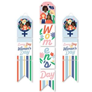 Big Dot of Happiness Women's Day - Hanging Vertical Paper Door Banners - Feminist Party Wall Decoration Kit - Indoor Door Decor