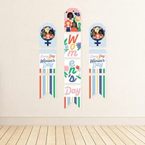 Big Dot of Happiness Women's Day - Hanging Vertical Paper Door Banners - Feminist Party Wall Decoration Kit - Indoor Door Decor