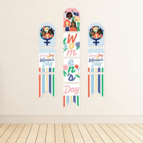 Big Dot of Happiness Women's Day - Hanging Vertical Paper Door Banners - Feminist Party Wall Decoration Kit - Indoor Door Decor