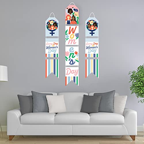 Big Dot of Happiness Women's Day - Hanging Vertical Paper Door Banners - Feminist Party Wall Decoration Kit - Indoor Door Decor