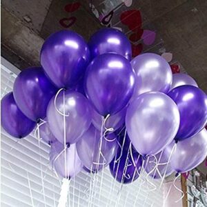100pcs dark purple and light purple balloons – latex 10″ mixed purple shades balloons – helium purple pearl balloons for wedding birthday party festival graduation decorations