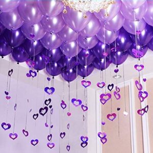 100pcs Dark Purple and Light Purple Balloons - Latex 10" Mixed Purple Shades Balloons - Helium Purple Pearl Balloons for Wedding Birthday Party Festival Graduation Decorations