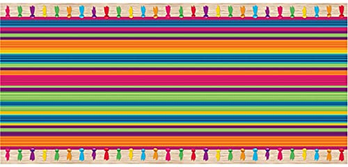 JOYIN 4pcs Fiesta Theme Party Tablecloth, Mexican Serape Table Runner, Cinco De Mayo Print Plastic Tablecovers (54 x 108') for Mexican Themed Party, Mexican Decoration, Fiesta Taco Night Birthday