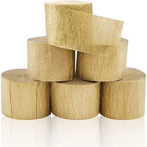 coceca 6 rolls 492ft gold crepe paper streamers for birthday party wedding festival party decorations