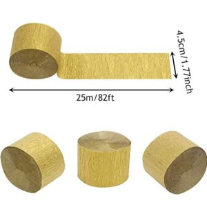 Coceca 6 Rolls 492ft Gold Crepe Paper Streamers for Birthday Party Wedding Festival Party Decorations