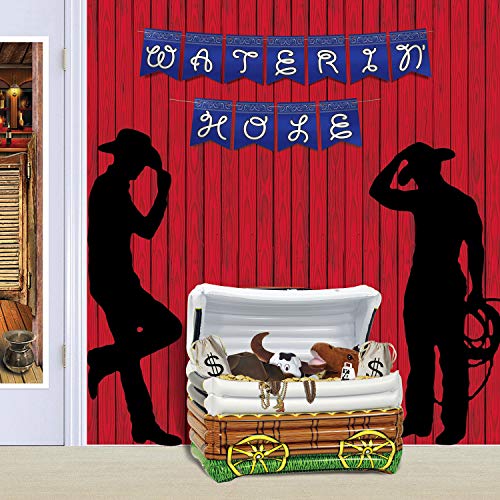 Beistle Western Cowboy Paper Silhouettes Decor-2pc, 35 and 37 inches, Black