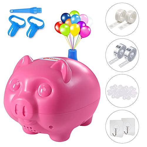 IDAODAN Balloon Pump Electric, Portable Little-Pig Shape Balloon Inflator Air Blower for Kid's Birthday, Wedding, Christmas, Party Decoration - 110V 600W, Electric Air Balloon Pump