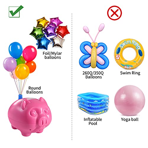 IDAODAN Balloon Pump Electric, Portable Little-Pig Shape Balloon Inflator Air Blower for Kid's Birthday, Wedding, Christmas, Party Decoration - 110V 600W, Electric Air Balloon Pump