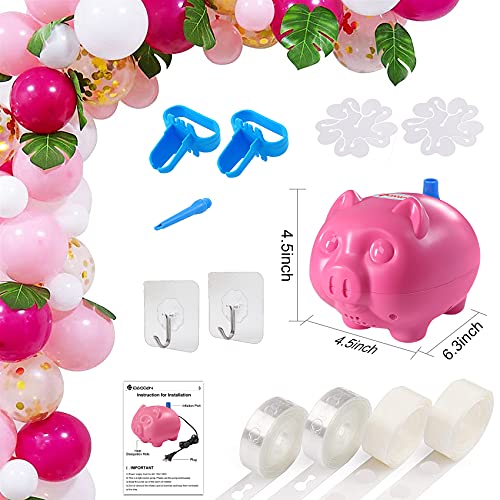 IDAODAN Balloon Pump Electric, Portable Little-Pig Shape Balloon Inflator Air Blower for Kid's Birthday, Wedding, Christmas, Party Decoration - 110V 600W, Electric Air Balloon Pump