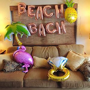 JeVenis Set of 5 Beach Bach Balloons Flamingo Bridal Shower Decor Beach Bachelorette Party Decorations Kit Bachelorette Party Balloons Beach Bachelorette Decor