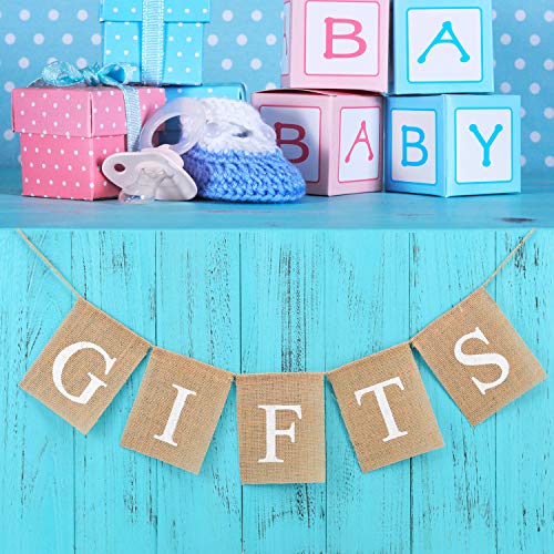 3 Pieces Welcome Baby Banner Gift Burlap Banner Baby Shower Banner Bunting Garland for Baby Shower Party Ornament Favors(Khaki)