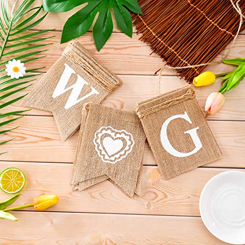 3 Pieces Welcome Baby Banner Gift Burlap Banner Baby Shower Banner Bunting Garland for Baby Shower Party Ornament Favors(Khaki)
