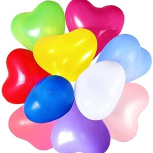 100 10-inch Color Heart shaped balloons 10 Kinds of Rainbow Party Latex Balloons for Valentines Day,Propose Marriage,Wedding Party…