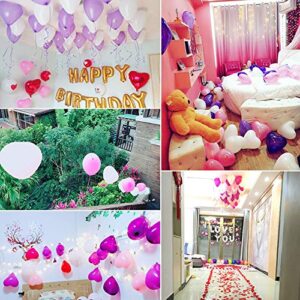 100 10-inch Color Heart shaped balloons 10 Kinds of Rainbow Party Latex Balloons for Valentines Day,Propose Marriage,Wedding Party…