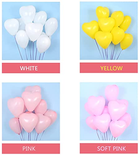 100 10-inch Color Heart shaped balloons 10 Kinds of Rainbow Party Latex Balloons for Valentines Day,Propose Marriage,Wedding Party…