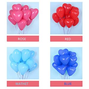 100 10-inch Color Heart shaped balloons 10 Kinds of Rainbow Party Latex Balloons for Valentines Day,Propose Marriage,Wedding Party…