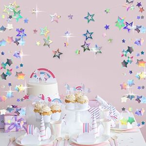 39ft glitter star garland banner hanging decorations bling iridescent twinkle star garland streamer kit for bridal shower wedding baby shower christmas birthday prom graduation party supplies