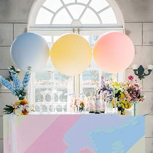 Beaumode 36 Inch Pastel Jumbo Balloons 5pcs Huge Ballloons for Photo Shoot Wedding Decor Baby Shower Bridal Shower Birthday Party Centrepiece Decor (36 Inch 5pcs)