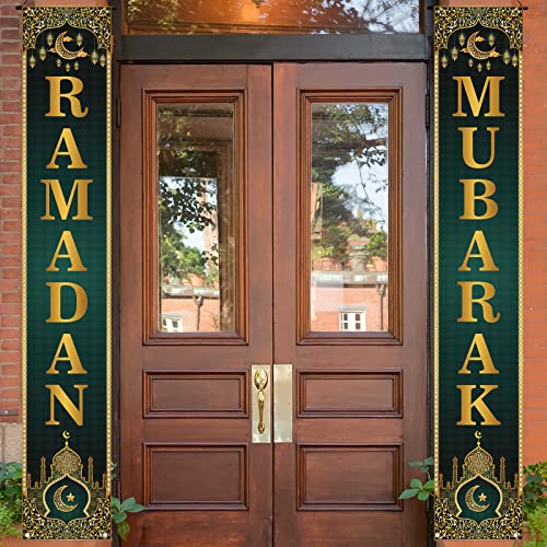 Ramadan Mubarak Decorations Ramadan Front Porch Welcome Sign Eid Mubarak Banner Ramadan Decorations and Supplies for Home Party