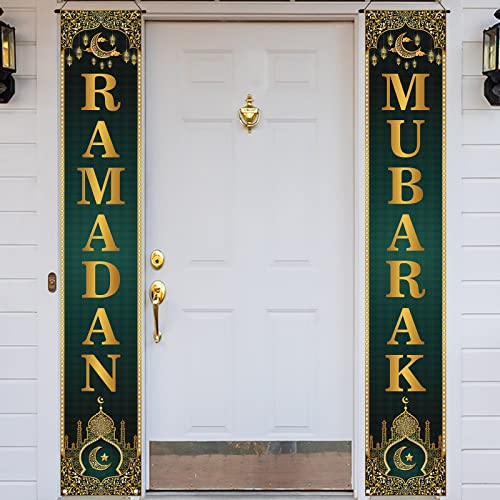 Ramadan Mubarak Decorations Ramadan Front Porch Welcome Sign Eid Mubarak Banner Ramadan Decorations and Supplies for Home Party