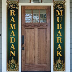 Ramadan Mubarak Decorations Ramadan Front Porch Welcome Sign Eid Mubarak Banner Ramadan Decorations and Supplies for Home Party