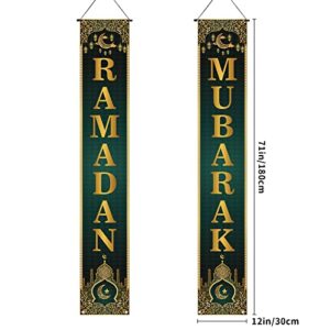 Ramadan Mubarak Decorations Ramadan Front Porch Welcome Sign Eid Mubarak Banner Ramadan Decorations and Supplies for Home Party