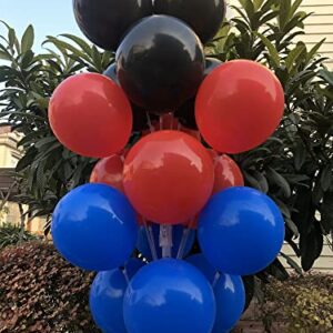 JODIDI 100 Pcs 12 Inch Red Royal Blue Black Latex Balloons Decoration, Birthday Wedding Baby Shower Party Balloons Decoration(Red Blue Black)