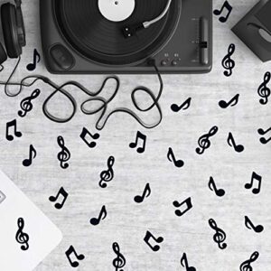 Music Confetti Musical Notes Confetti Black Musical Clef Cutout for Music Party Reception Birthday Wedding Engagement Baby Shower Karaoke Party Decoration Supplies 3 style (Music)