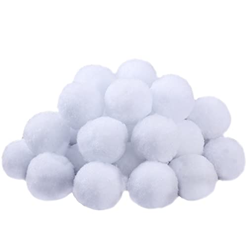 WILLBOND 80 Pcs Pom Pom Balls Craft Pom Poms Balls Fluffy Plush Balls Christmas Costume Hair Balls Christmas Decoration Felt Ball Garland Felt Balls Crafts for DIY (White, 2 Inch)