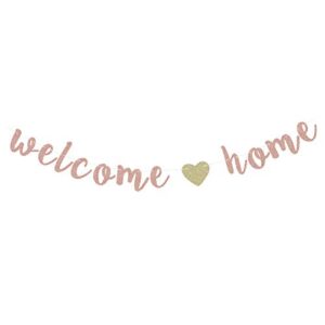 welcome home banner homecoming party decoration bunting – rose gold