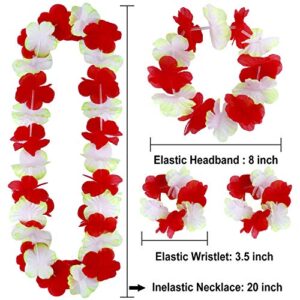 INNOCHEER Hawaiian Leis 80Pcs, Hawaiian Party Decorations of Flowers Necklaces, Headbands and Wristbands - Luau Party Supplies, Summer Beach Vacation, Tropical Themed Party Favors, Birthday, Wedding