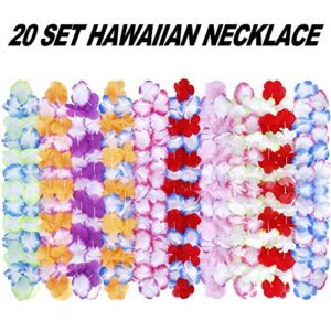 INNOCHEER Hawaiian Leis 80Pcs, Hawaiian Party Decorations of Flowers Necklaces, Headbands and Wristbands - Luau Party Supplies, Summer Beach Vacation, Tropical Themed Party Favors, Birthday, Wedding