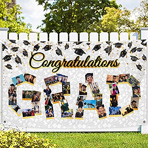 Congratulations Graduation Photo Banner - 72x44 Inch, Class of 2023 Decorations | Graduation Banner for Graduation Decorations 2023 | Graduation Picture Banner for Graduation Party Decorations 2023