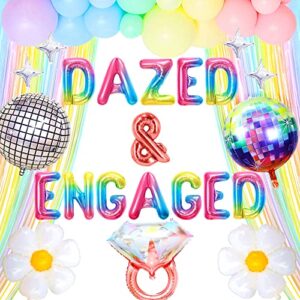 jevenis dazed and engaged bachelorette decoration dazed & engaged confused banner hippie bachelorette party decoration retro bachelorette party banner