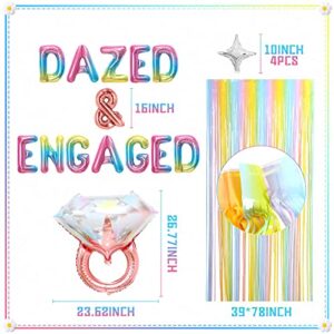 JeVenis Dazed and Engaged Bachelorette Decoration Dazed & Engaged Confused Banner Hippie Bachelorette Party Decoration Retro Bachelorette Party Banner