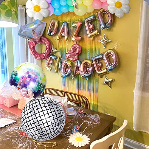 JeVenis Dazed and Engaged Bachelorette Decoration Dazed & Engaged Confused Banner Hippie Bachelorette Party Decoration Retro Bachelorette Party Banner