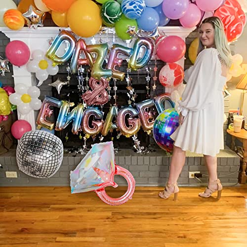 JeVenis Dazed and Engaged Bachelorette Decoration Dazed & Engaged Confused Banner Hippie Bachelorette Party Decoration Retro Bachelorette Party Banner