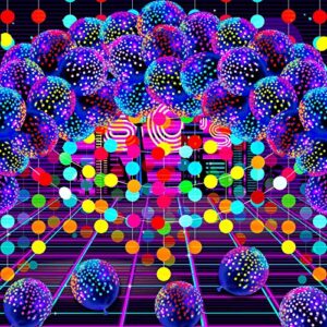 50 Pieces Neon Glow Balloons Glow in the Dark Supplies for Glow Neon Party, 12 Inch Blacklight Polka Dots Latex Balloons and 157 Inch Neon Paper Circle Dots Garland (Transparent, Fresh Style)
