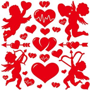 77 pieces valentine’s day cutouts set 72 cupid heart bulletin board with 5 dispensing glues red white cardstock cutouts for crafts for valentine’s day windows wall wedding favor party decorations