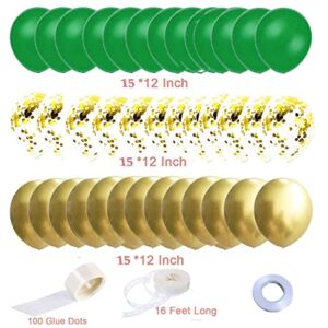 Graduation Party Decorations 2023 Green Gold/Green Gold Balloons St. Patrick’s Day Decorations 45pcs Balloons Green Graduation Decorations/Green Gold Birthday Party Decorations Summer Mexican Party