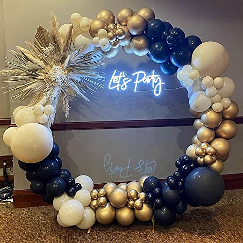 164pcs Black and Gold Balloon Garland Arch Kit Double Stuffed Tan Nude Apricot Balloons with 4D Gold Balloon for Birthday Party Wedding Engagement Graduation Celebration Baby Shower Decorations