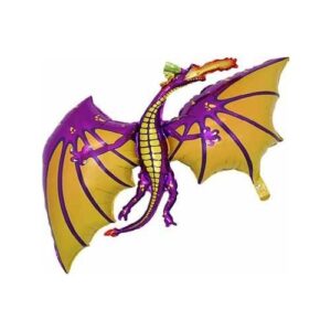 grabo 36 inch purple dragon shaped foil balloon – air or helium
