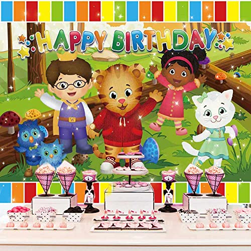 Daniel Tiger's Backdrop Party Supplies for Boy Birthday Baby Shower Birthday Decorations Banner Set Decor Background 7x5ft