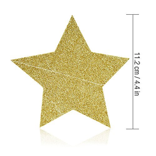 Skoye 2-Pack,Gold Star Garland, Golden Christmas Galaxy Banner, Twinkle Twinkle Little Star Garland Christmas Garland, Christmas Decor, Gold Baby Shower (4 inch in Diameter,13 Feet)