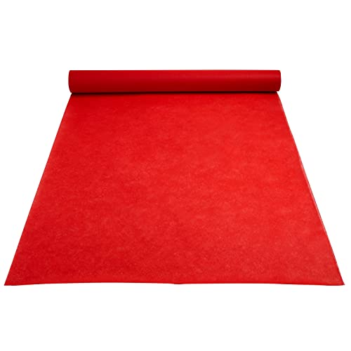 3 x 100 ft Red Carpet Runner for Party Decorations, Special Events, Weddings (40gsm Thickness)