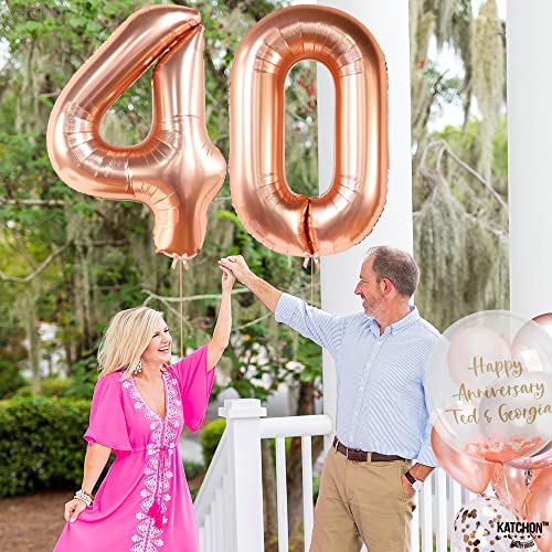 Giant 40 Balloon Numbers Rose Gold - 40 Inch | Rose Gold 40th Birthday Balloons for Women | Rose Gold 40th Balloons for Women | 40th Birthday Decorations Women Rose Gold | Rose Gold Balloon Numbers 40